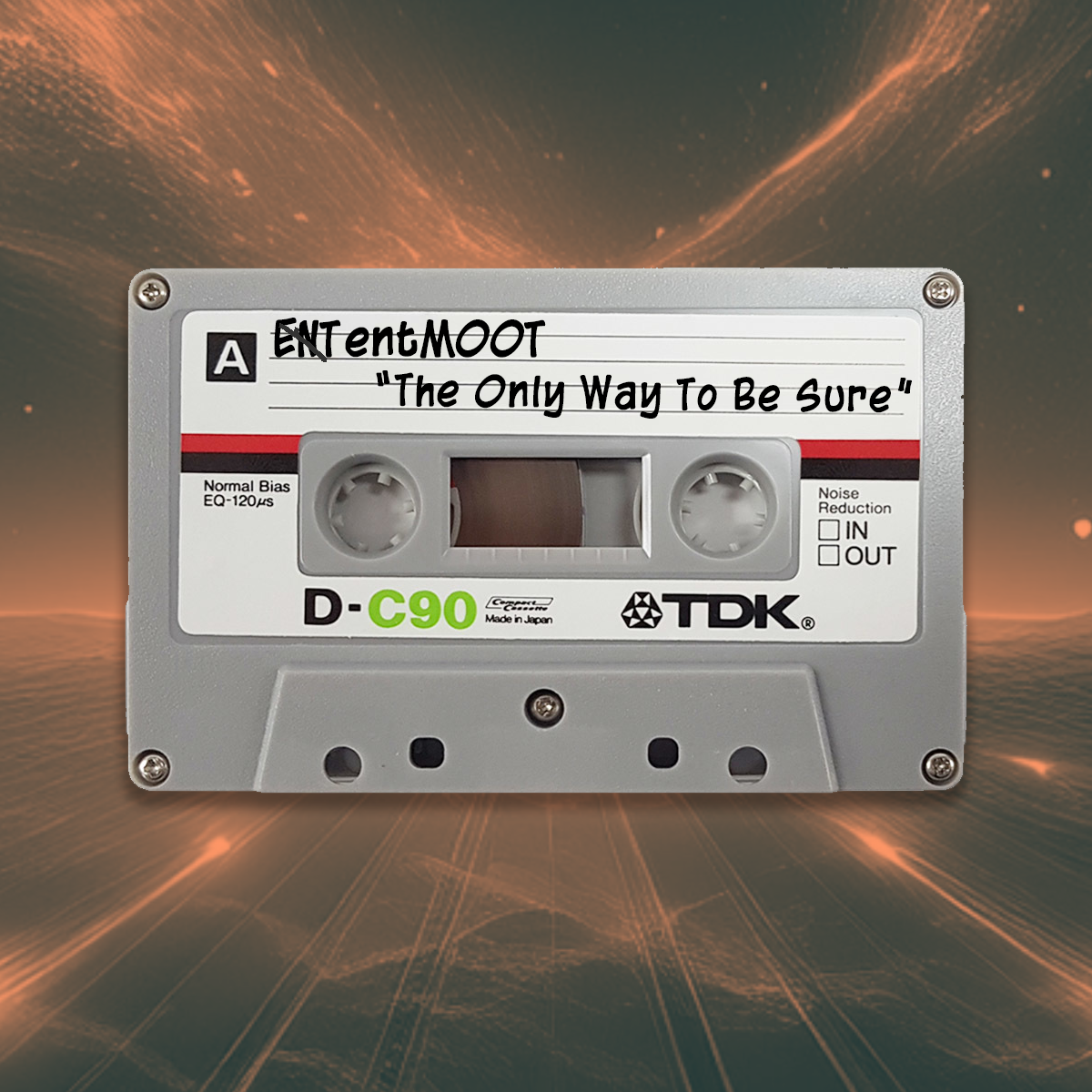 Screenshot of a cassette tape with the words entMOOT and The Only Way To Be Sure written on it